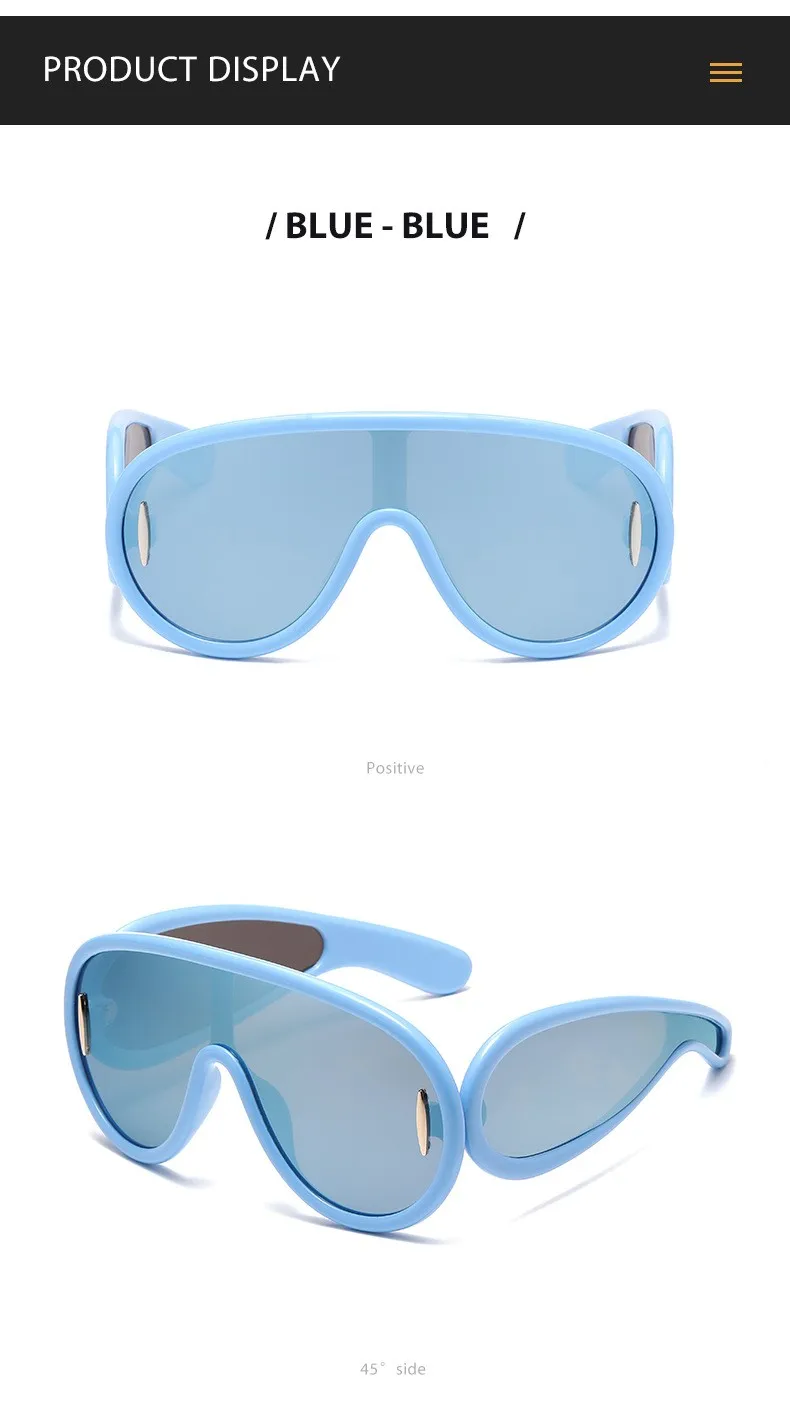 Integrierte Brille, Sonnenbrille, großes Gesicht, Sonnenbrille für Männer und Frauen, modische Krötenbrille, Sonnenbrille 3950 – Detail 13