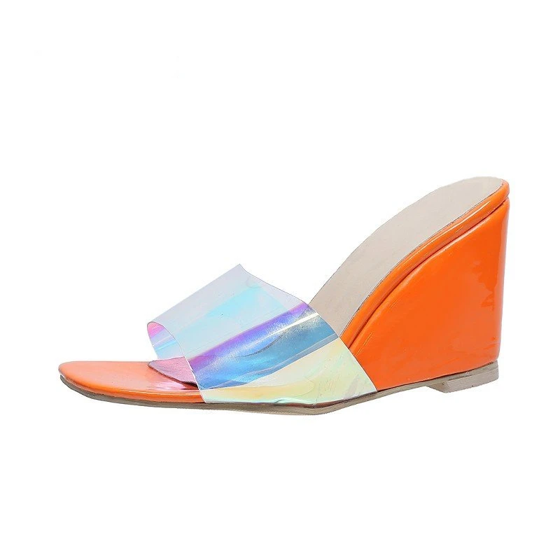 Fashion Open Toe Women Slippers Wedges Sandals Female Fashion Zapatillas New Elegant Ladies Party Dress Shoes with Heel