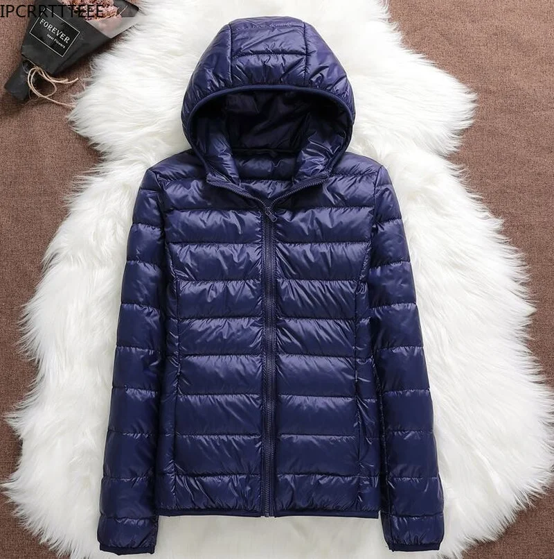 2023 Female Autumn Winter Warm Ladies and Light Women Down Coat Spring Jackets Ultralight Hooded Down Jacket