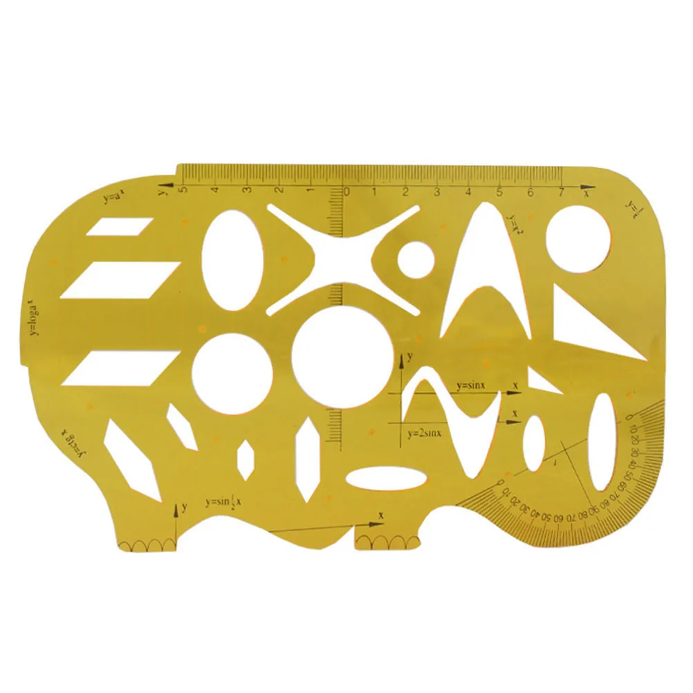 

1 set 1 Set Hollow Circle Drawing Templates Plastic Draft Rulers Clear Scale Geometry Measuring Tools For School Office Yellow