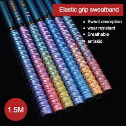 Gradient Colorful Fishing Rod Sweatband Anti Slip Thickened Badminton Racket Grip Tape Fishing Rod Belt Badminton