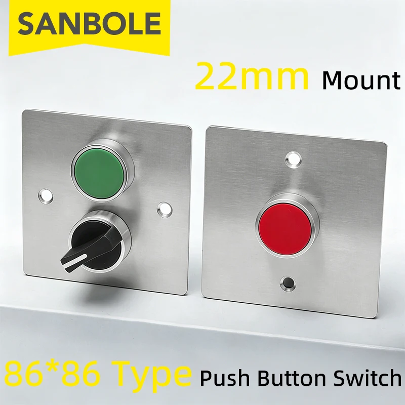 86 Type Stainless Steel Push Button Switch Control Panel Embedded Concealed Wall Mount For Elevator Fan Control System