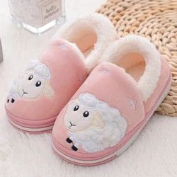 Toddler Girls Slippers Winter Plush Warm Home Gear Casual Shoes Baby Items Loafers Cartoon Sheep Child Kids House Footwear Gifts