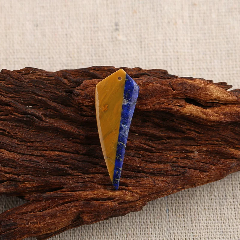 B&F Lapis Lazuli＆Yellow Opal Earring Beads for Jewelry Making, Handmade Natural stones beads, Stones for jewelry Making Supplie