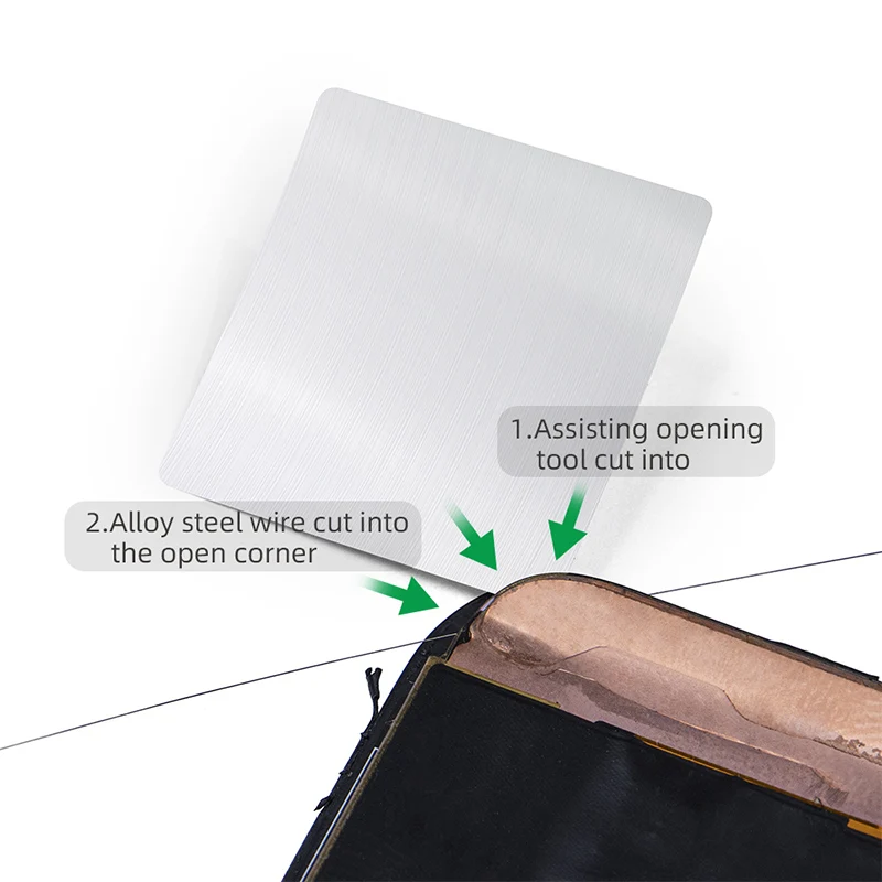 Repairman 10pcs/pack LCD Screen Spudger Opening Pry Card Phone Disassemble Steel Metal Curved Screen Assisting Opening Tool