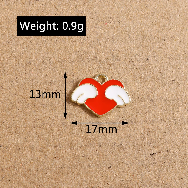 10 stücke Bunte Emaille Liebe Herz Charme für Schmuck Machen Frauen Nette Tropfen Ohrringe Anhänger Halsketten DIY Armbänder Handwerk Geschenk – Detail 18