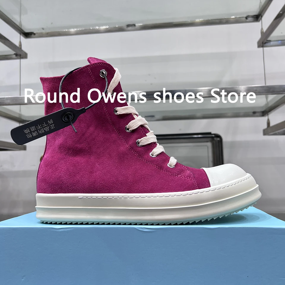 

Casual Shoes Men High Top Quality Genuine Cow Suede Leather Luxury Designer Trainer Ro Women Thick Sole Sneakers Flat Ankle Boot