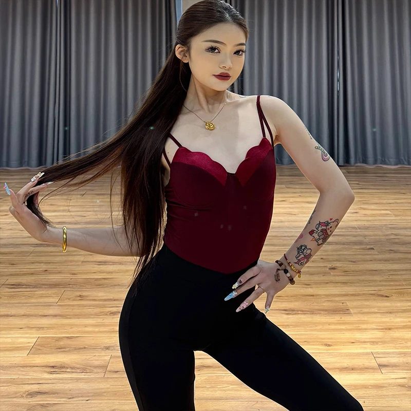 

New Adult Latin Dance Tops Tango Samba Rumba Practice Costume Latin Dancewear Many Colors Sleeveless Bodysuit For Women VBH1415