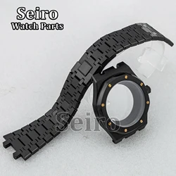 42mm Watch Case Strap Sapphire Glass Stainless Steel Octagon 10ATM Waterproof for 31.8mm Dial Royal NH35 NH36 Movement