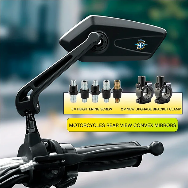 Moto Rear View Mirror Reflector Adjustable Rotatable Handlebar Mirror For MV AGUSTA RUSH 1000 BRUTALE 675 DRAGSTER 800RR F3 F4 view 4