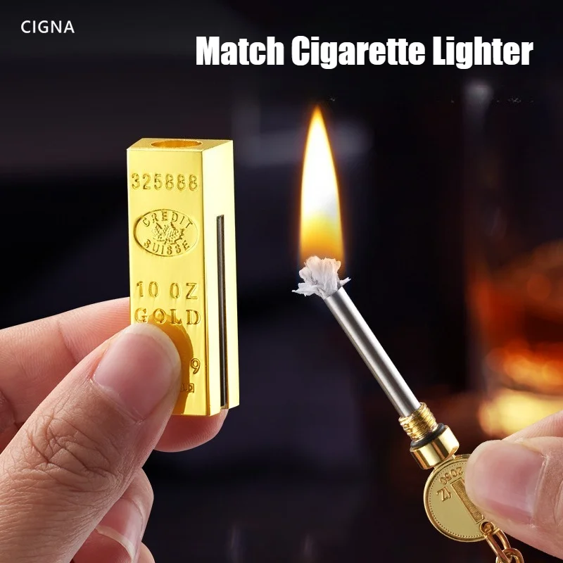 

New 10000 Times Match Metal Coal Oil Lighter Keychain Cigar Igniter Waterproof/Windproof Cigarette Lighters & Smoking Accessorie
