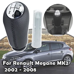 For Renault Megane MK2 Twingo 2 MK2 MK Clio III MK3 Black Gray Stitch Cap MT Gear Shift Knob GearStick Shifter Headball Pen Arm