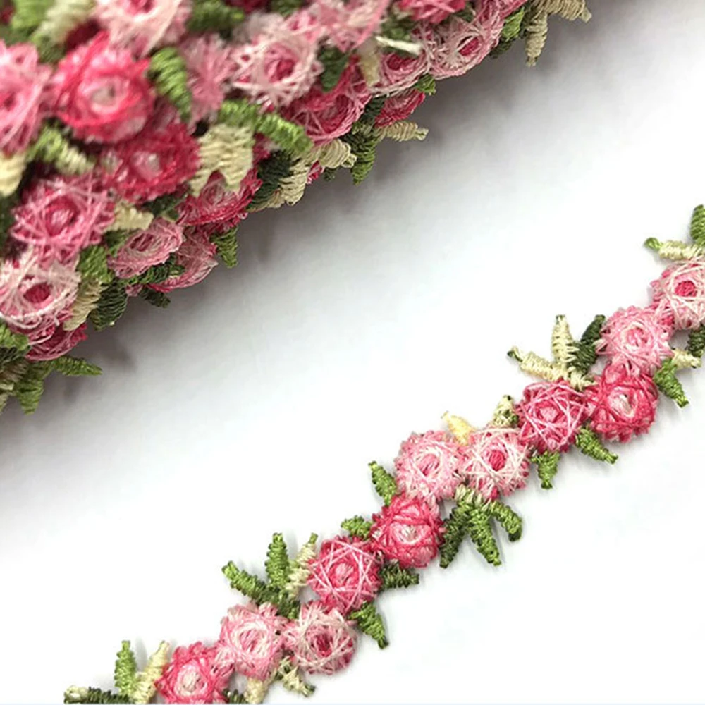 

Clothes Accessories Polyester Wedding Dress Water soluble Embroidered Flower Lace Trim Ribbons Fabric Trim