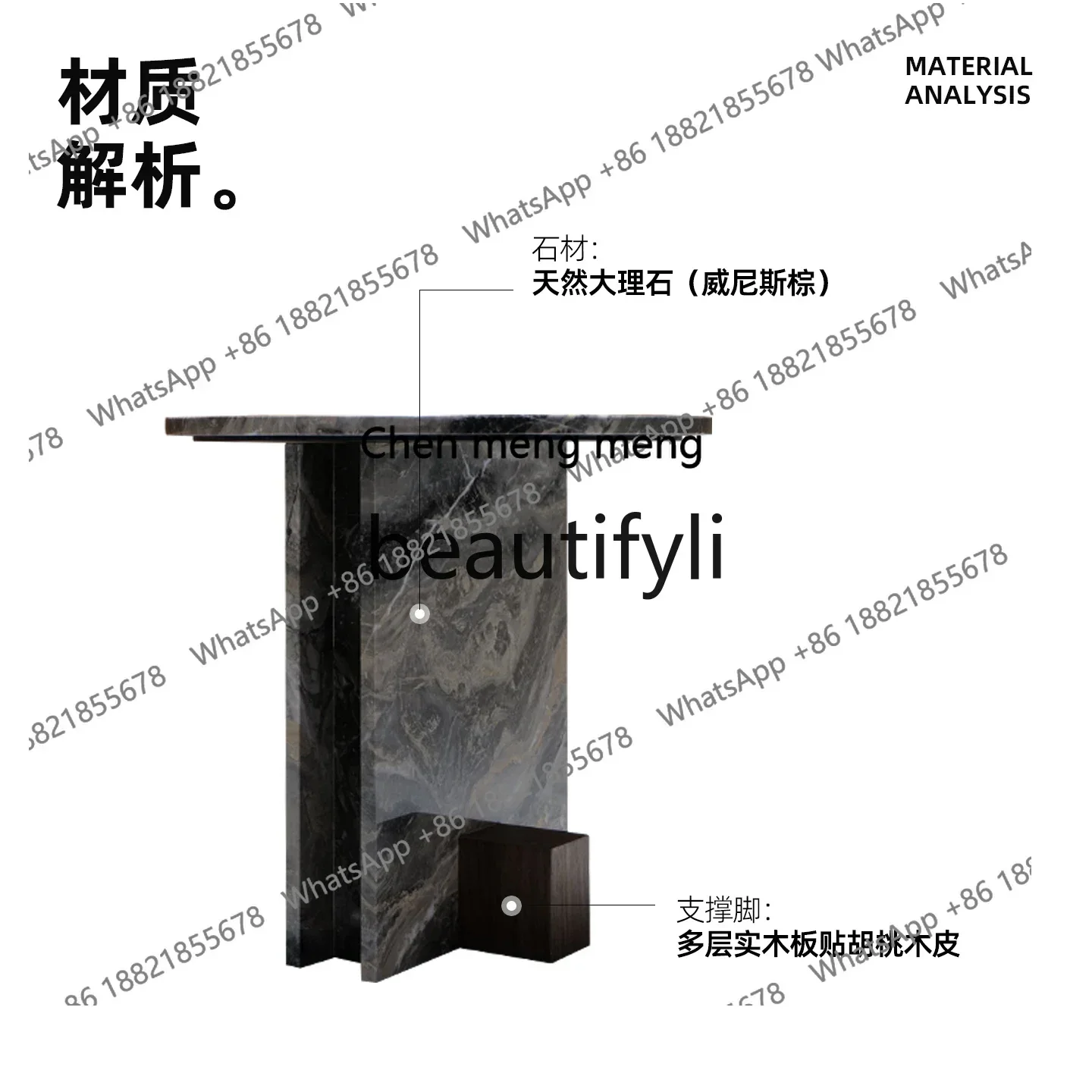 

HMarble Side Table Creative Personality Corner Table Italian Minimalist Style Round Sofa Side Table