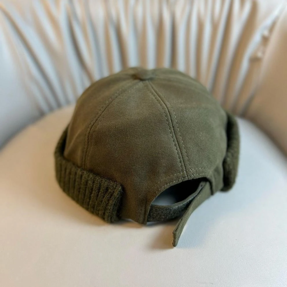 Herbst- und Wintermütze aus Melonenfell, modischer randloser Matrosenhut, lässiger modischer Straßenhut für Herren und Damen – Detail 14