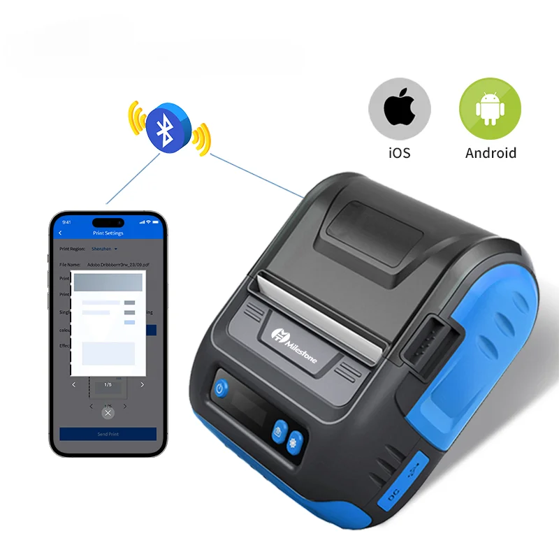 Дешевый портативный беспроводной Usb 3-дюймовый Термопринтер для чеков этикеток 80 мм от оригинального производителя
