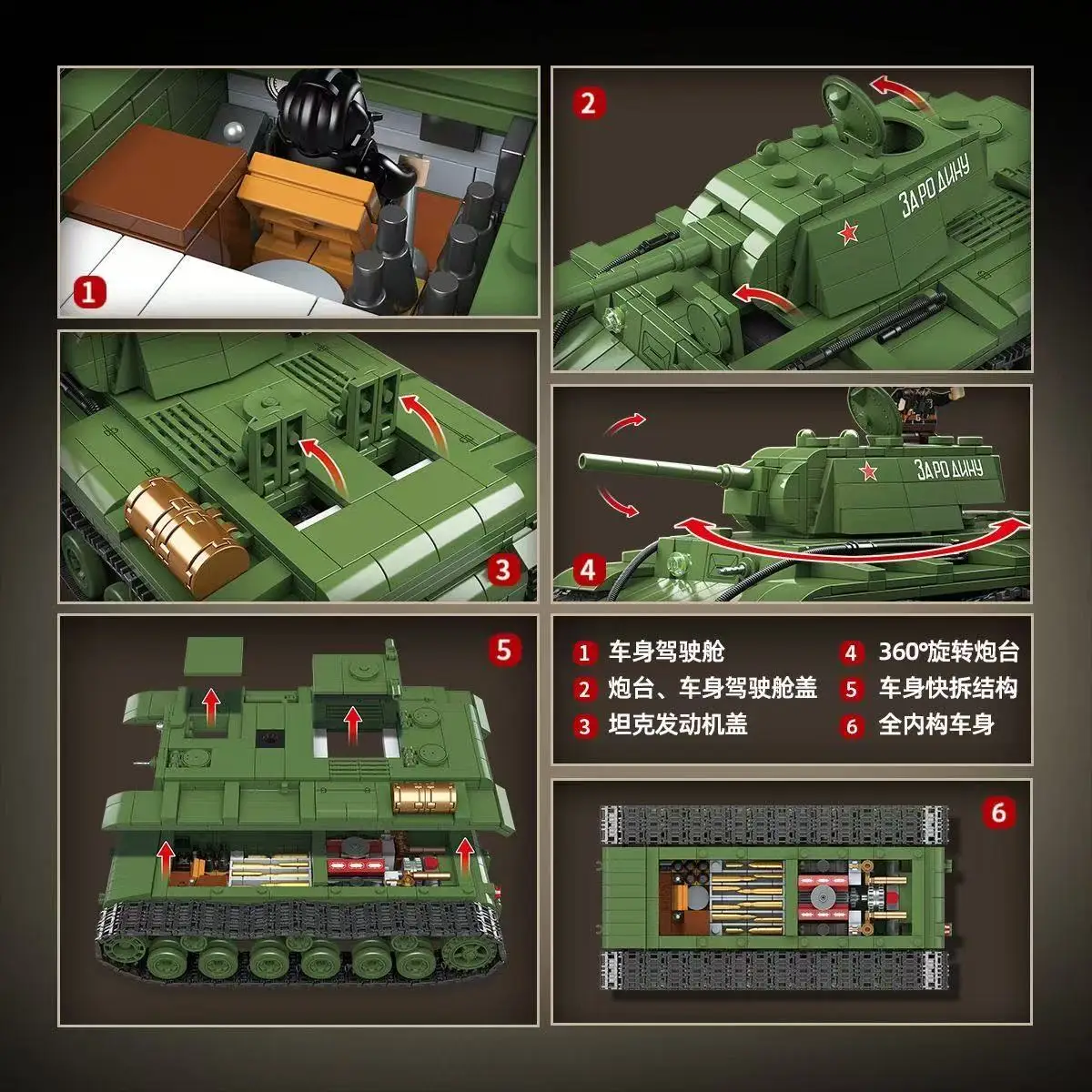 Military World War Russian T-34 KV-1 Heavy Tank Building Blocks WW2 Panther Sherman Tiger Panzer Maus Tanks Bricks Kids Toys