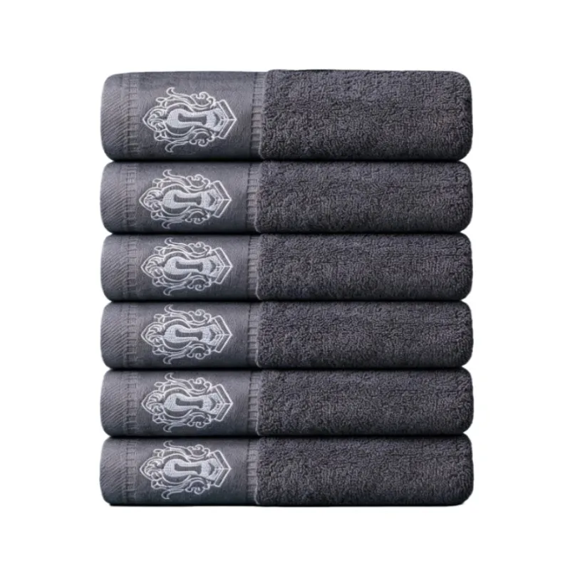 Logo J Embroidered Grey Bathroom Towels Set - 1/4/6pcs Absorbent Quick Dry Bath Towels for Adults - Luxury Bath Towels Gift