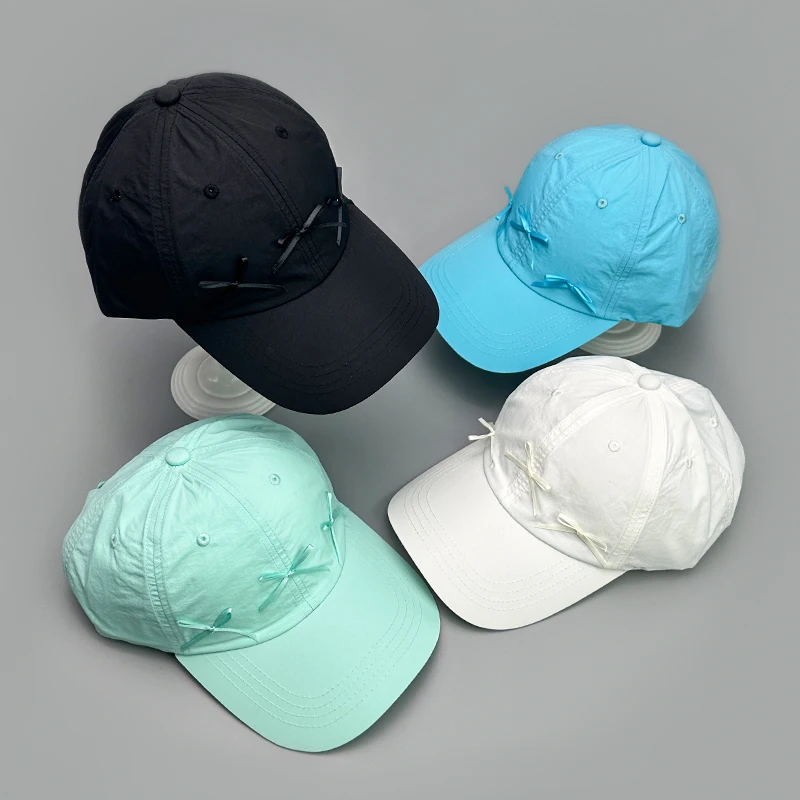 

Quick Drying Cute Bows Baseball Hats ins New Women Sweet Breathable Casual Sunshade Outdoor Versatile Fashion Gentle Peaked Caps