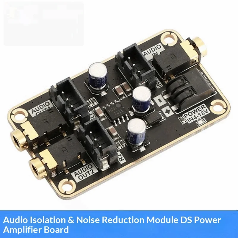 20-20KHz Audio Isolation Noise Reduction Module DC4-18V DS Amplifier Board Common Ground Hum Noise Elimination