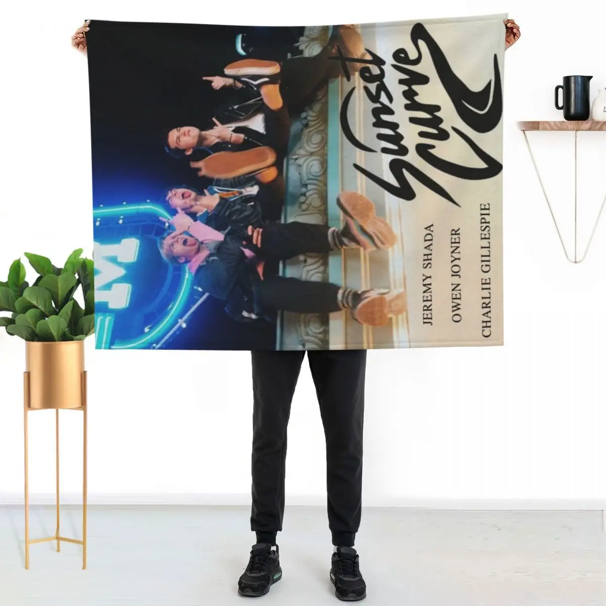 

Sunset Curve Poster Throw Blanket Cozy Throw Blanket for Bed Sofa Chair