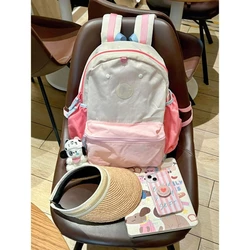 Korean Pink Backpack for Women Nylon Large Capacity Student School Backpack Fashion Travel Shoulder Bag Mochilas Para Mujer