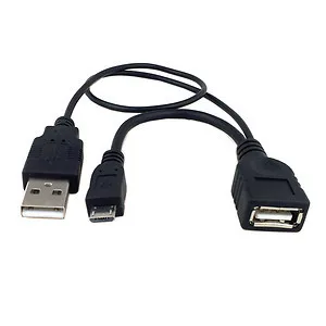 CYSM Micro USB Host OTG Cable with USB Power for S2 i9100 S3 i9300 I9500 N5100 N7100 U2-165-BK