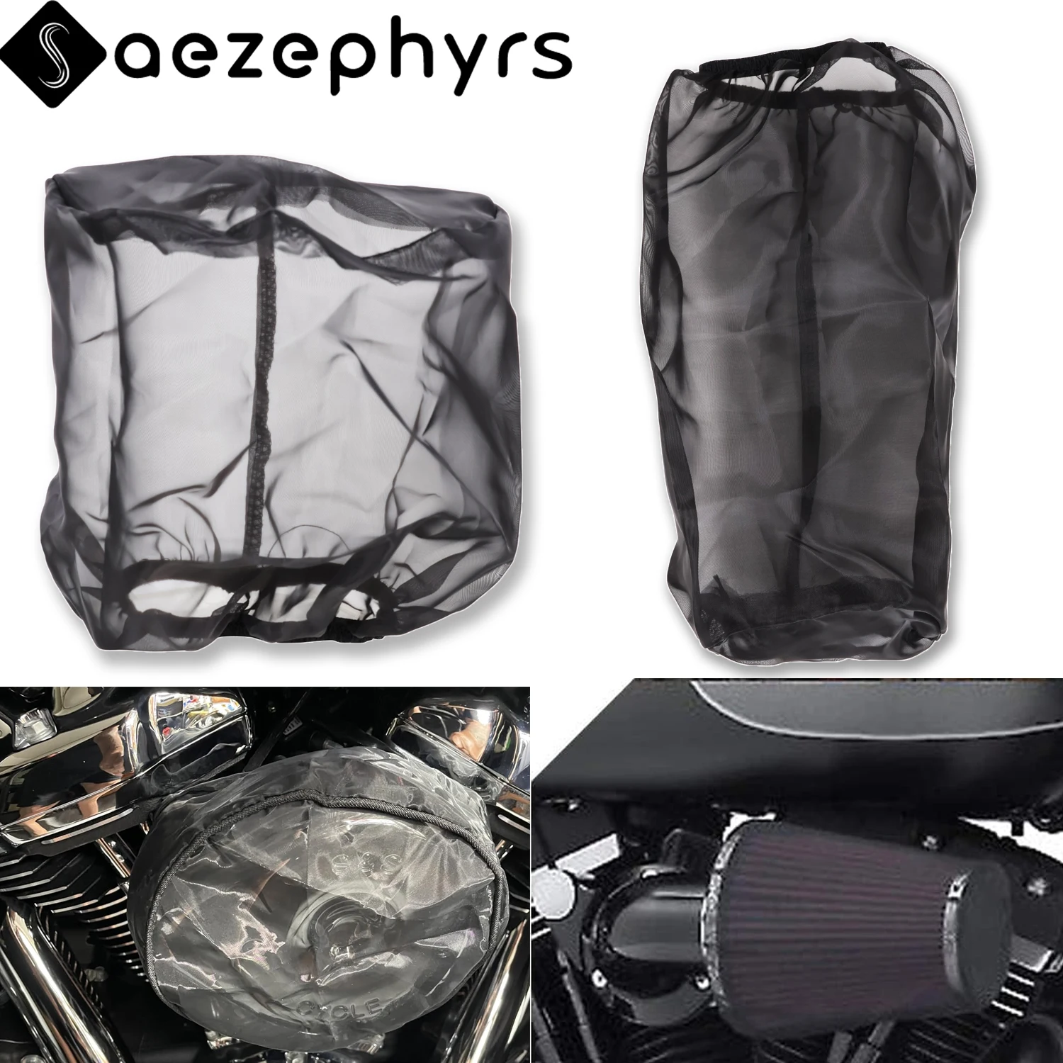 Motorcycle Air Filter Rain Sock Dustproof Protective Cover Breathable Waterproof For Intake Filters Harley Touring Softail Dyna