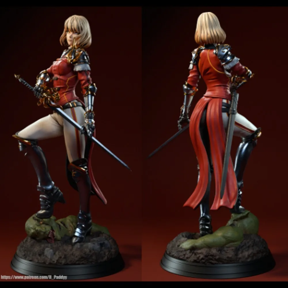 15cm Swordwoman Resin White Blank Model DIY Coloring Self-assembly Figurines Miniatures Decoration Crafts Gifts Collection