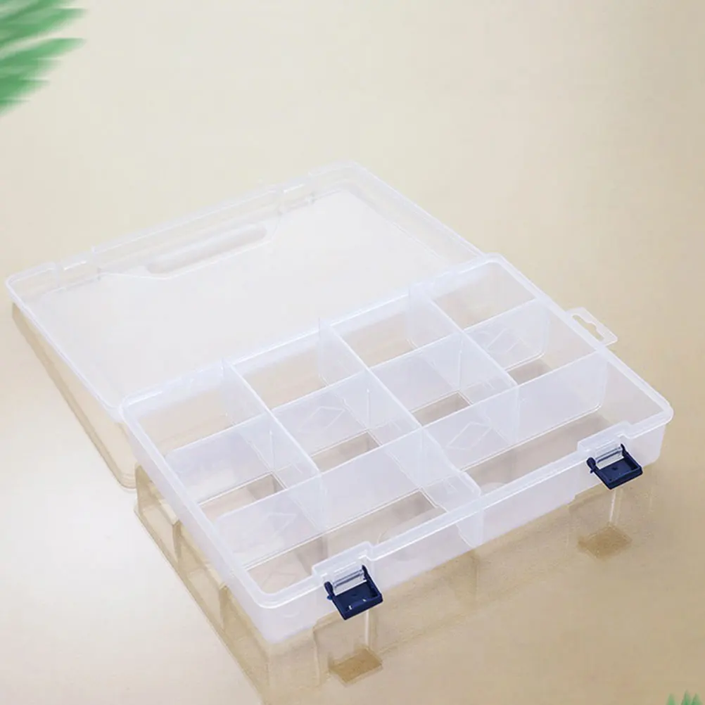 

2pcs Tools Storage Box Transparent Organizer Multiple Grids Nail Art Accessories Sundries Storage Tray Workbench Decoration
