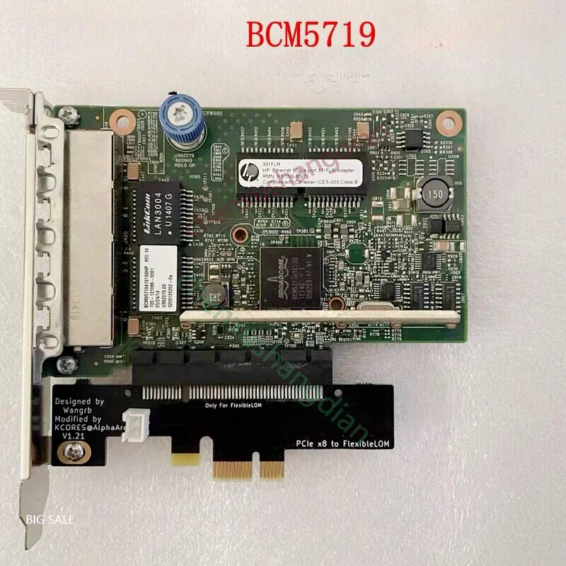 

ДЛЯ HP 331FLR NEC Broadcom BCM5719 Гигабитная четырехпортовая сетевая интерфейсная карта