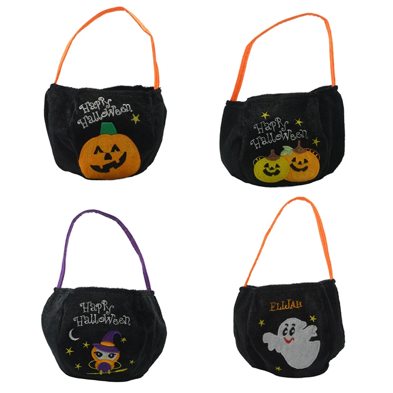 Bolsas de mano de calabaza de Halloween para niños, bolsa de dulces de dibujos animados, bolsa de almacenamiento portátil, cesta de calabaza creativa, regalos de Halloween