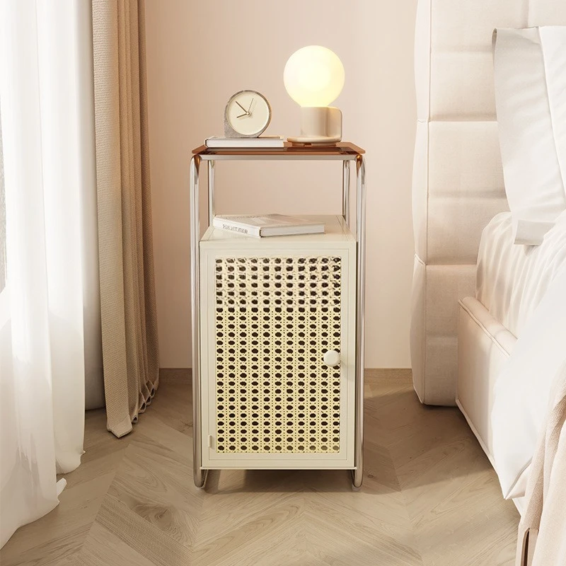 

French cream style 30cm narrow side small bedside table simple modern bedroom bedside table