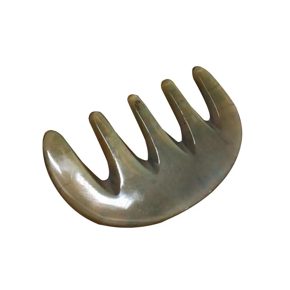 

Handmade Ox Horn Massage Comb Five Tooth Shampoo Scrapping Tool for Scalp Care and Blood Circulation Women Daily Use Comb