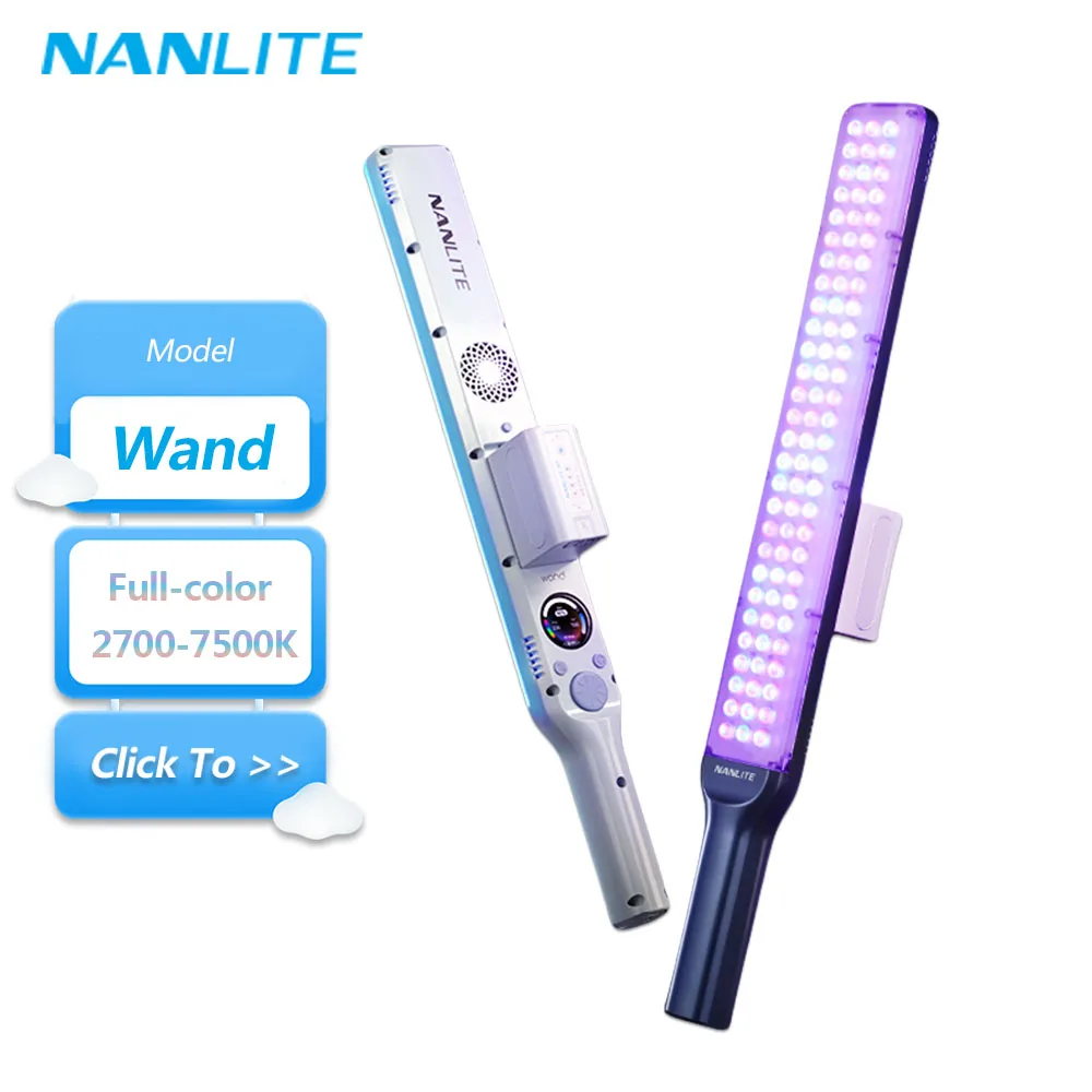 

Nanlite Wand 2700K to 7500K Full-color RGBWW LED Video Light Stick for Photography Fill Light with Nanlink App Control CRI 95