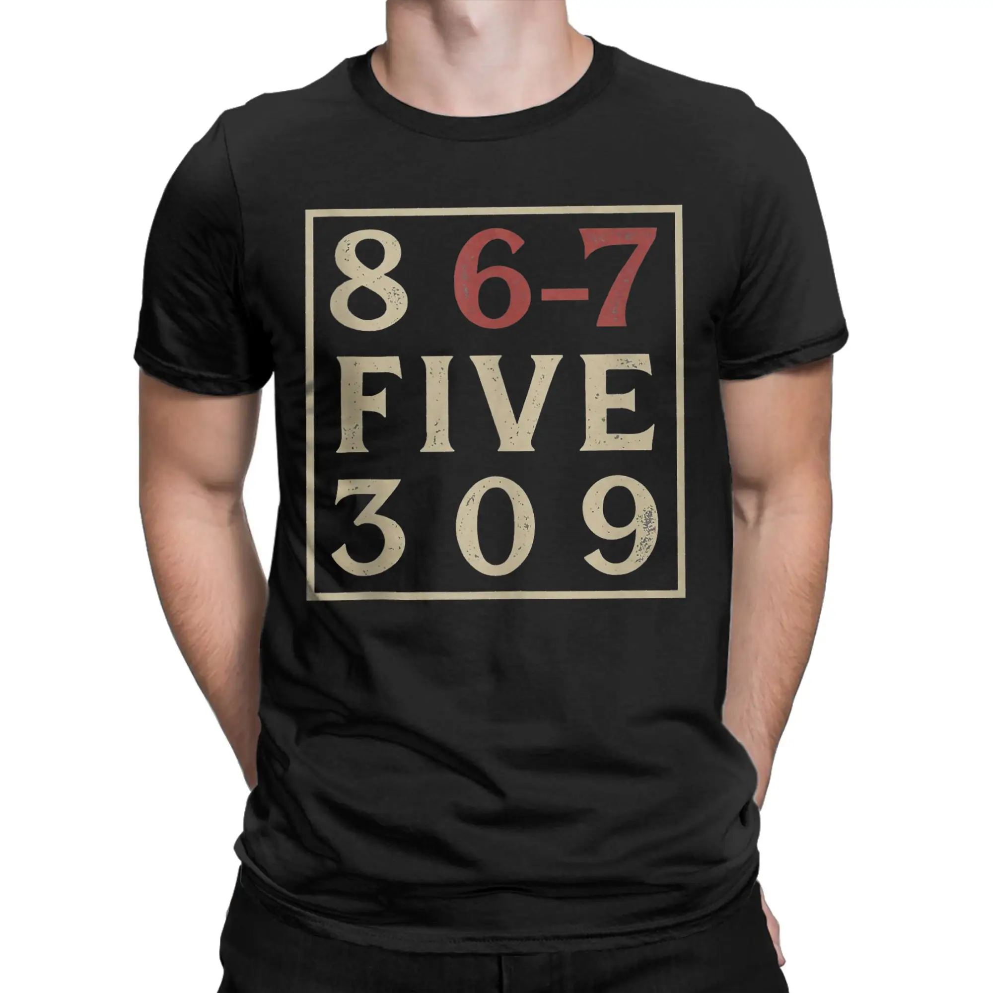 8 6 7 Five 3 0 9 8 6-7 5309 67 Meme Music Gen X Six Seven T Shirt Summer Novelty T Shirts Men's Cotton O Neck Plus Size Top Tee