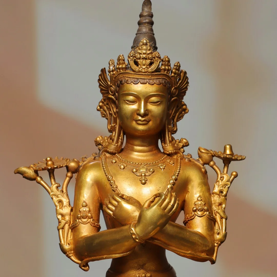 Old Bronze Gilded Cinnabar High Relief Northern Wei Buddha Vajradhara  Sitting Buddha Amitabha Worship Hall Town house