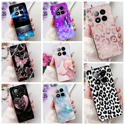 Soft Liquid Silicone Back Cover For Xiaomi Redmi Note 14 Pro Plus Phone Case Marble Gothic Style Bumper For Redmi Note 14 4G 5G