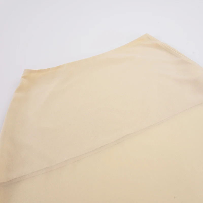 SUCHCUTE Damen Y2K Midirock aus transparentem Chiffon mit niedriger Taille, asymmetrischem Saum, lässig, einfarbig, aus Mesh, schmal geschnitten, A-Linie, Streetwear-Rock, Coquette – Detail 9