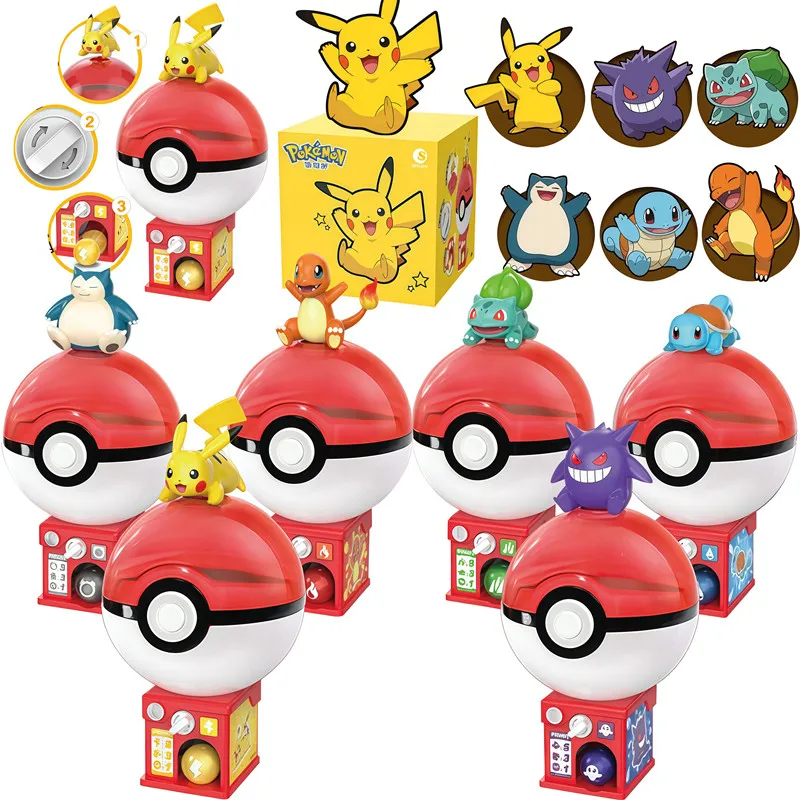 

Pokémon Pikachu Squirtle‌ Charmander Gengar Bulbasaur‌ Snorlax‌ Action Figure Mini Gashapon Capsule Vending Machine Toys Gifts