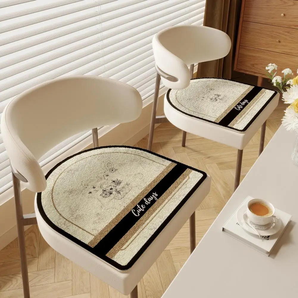 Chair Seat Cushion Soft Printed Horseshoe Chair Pad for Kitchen Dining Room Office Pressure Relief Seat Cushion