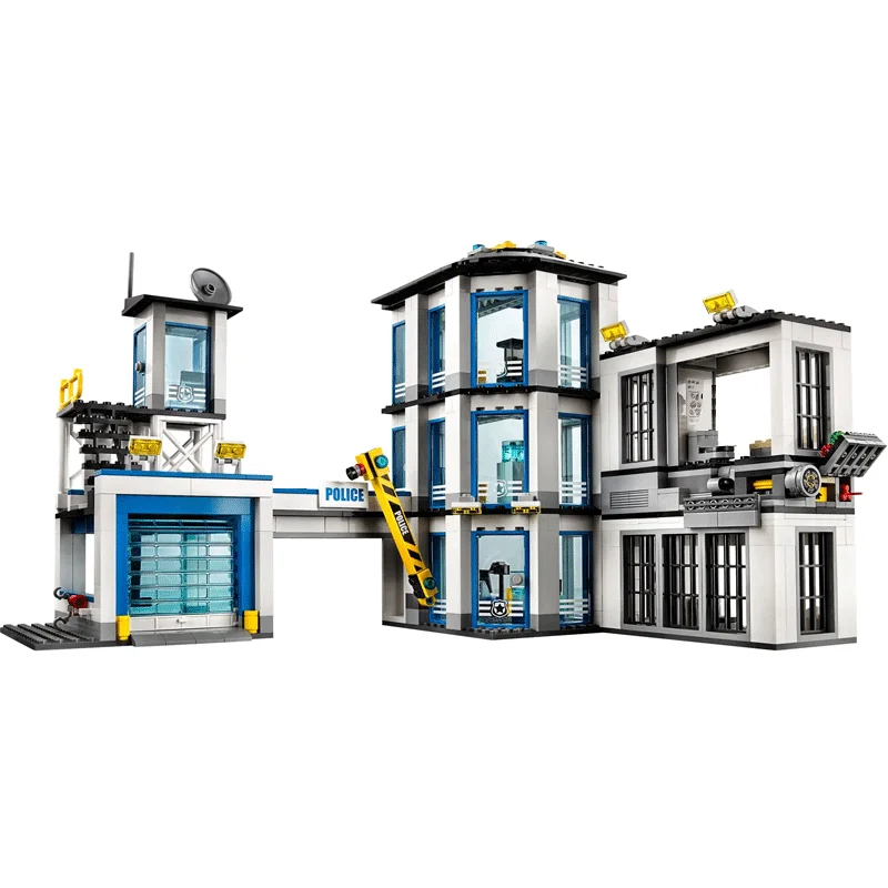 City Police Station Guard Building Blocks 60141 Helicopter Car SWAT Prison Figures Bricks 02020 10660 Toys Gift For Children Boy