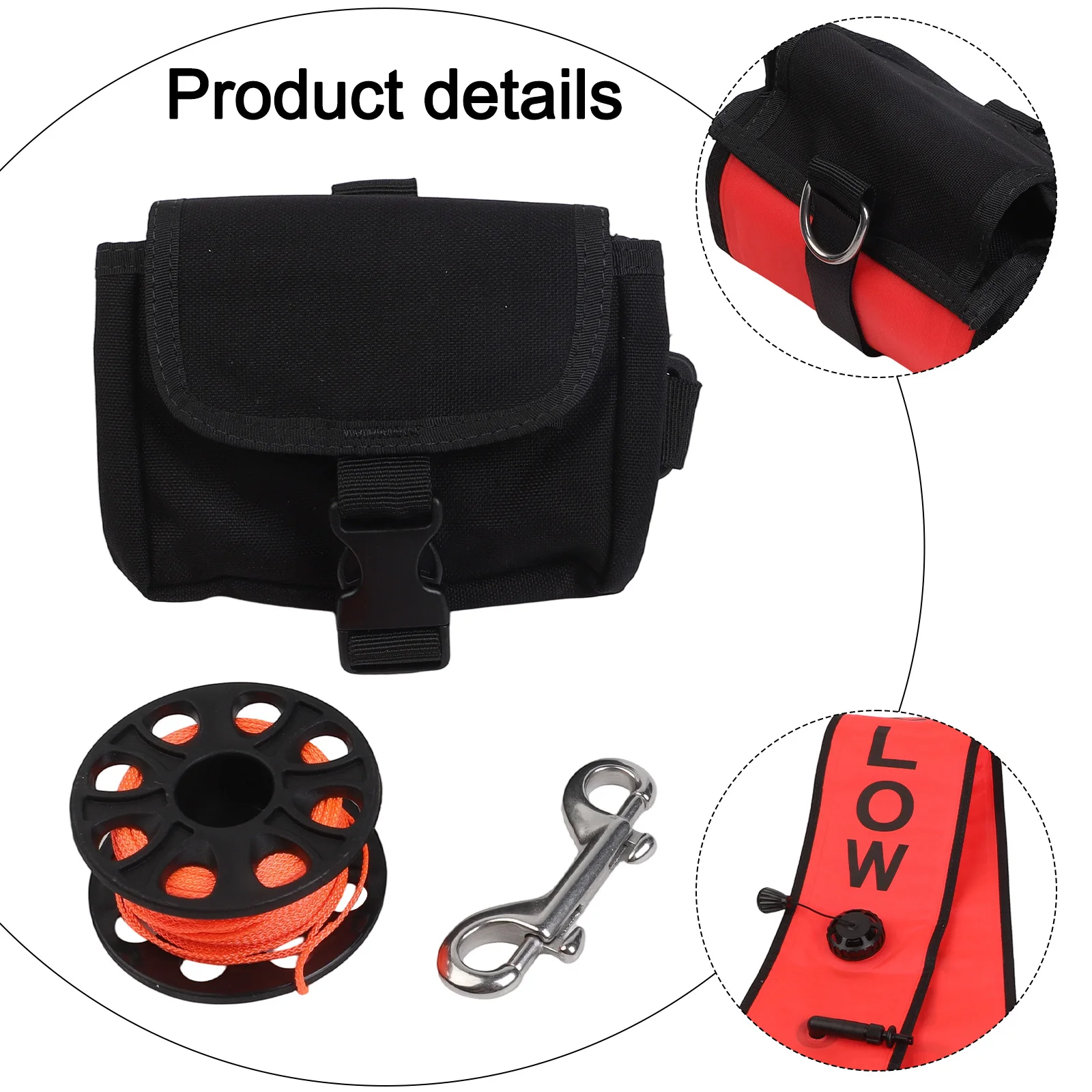 

Для сигнального маркера безопасности, нейлоновый буй для дайвинга, Smb для безопасности, сигнальный маркер для дайвинга, надувной буй, 1-дюймовое D-образное кольцо