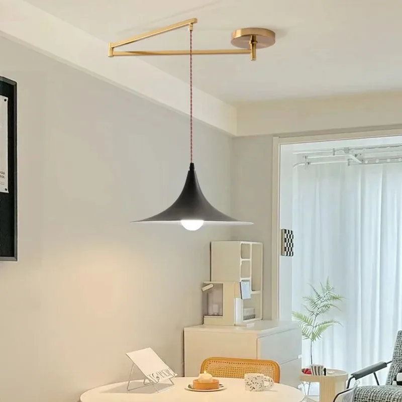 Minimalist Nordic Living Room Pendant Lamp With Adjustable Rocker Arm For Dining Table Bedroom LED Hanging Ceiling Light
