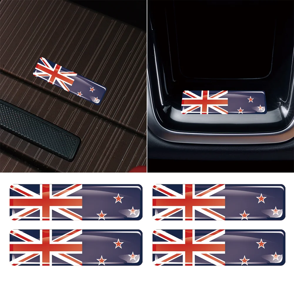 4/10/20pcs NewZealand Flag Israel Italy 3D Epoxy Car Sticker Car Window Steering Wheel Center Console Panel Motorcycle Fuel Tank