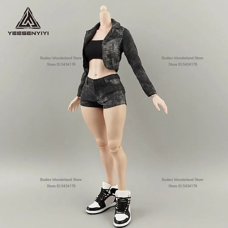 ในสต็อก 1/6 Scale ทหารหญิงสั้นชุดจีบกระโปรงกางเกงเสื้อผ้าชุดสําหรับ At202 12 นิ้วรูปตุ๊กตา