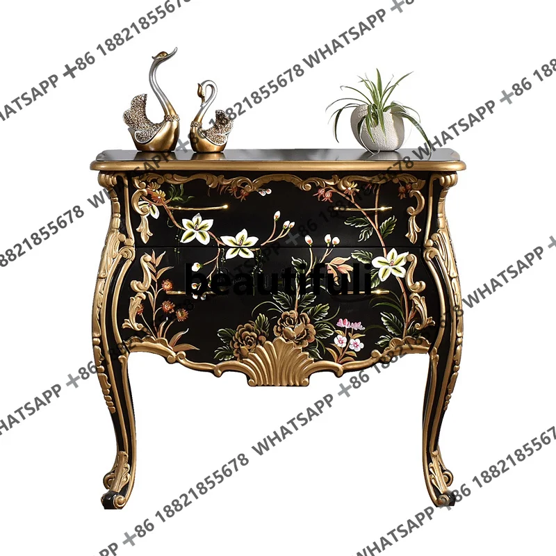 

American screen partition locker living room decoration storage decoration wall entrance cabinet European style