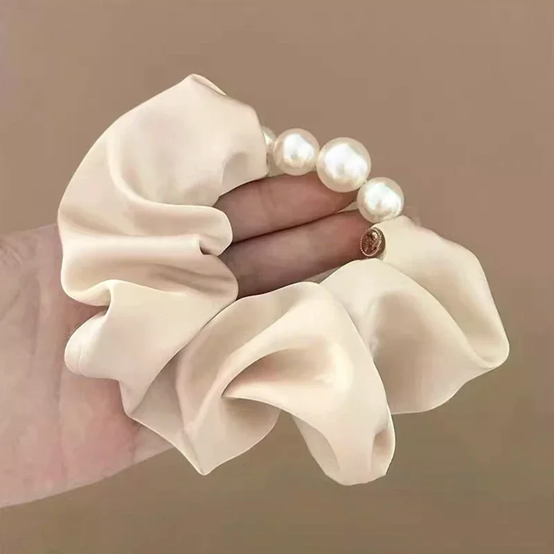 Elegante Perlen Großes Scrunchie Haarband Für Frauen Süße Haarschmuck Gummibänder Pferdeschwanzhalter Haargummi Haarschmuck