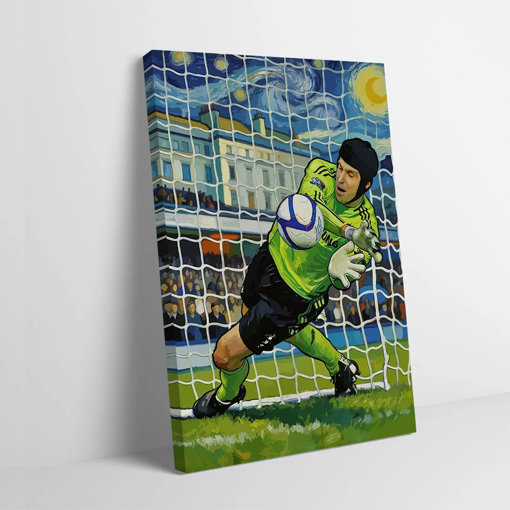 Goalkeeper Diving for Soccer Ball Poster Customizable Printed Canvas Painting Wall Art Gift for Decorative Picture Wand Deko