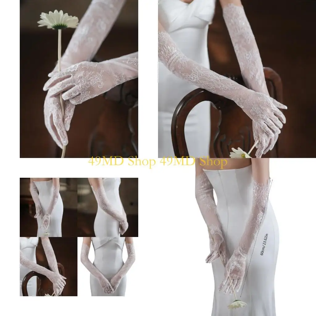 49md-2pack-lace-arm-covering-gloves-driving-gloves-screentouch-gloves-bridal-glove-for-enhancing-elegances